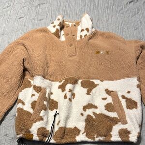 Simply Southern Tan and Cream Fleece Sweatshirt